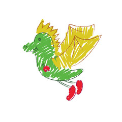 Little dragon fly. Sketch. Child illustration
