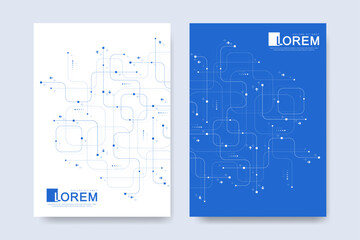 Abstract digital technology cover template design for a report and brochure, flyer, leaflets, poster, header, banner, website, presentation. Vector illustration