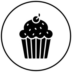 Cupcake vector icon. Can be used for Baby Shower iconset.