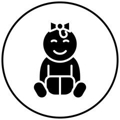 Baby Girl vector icon. Can be used for Baby Shower iconset.