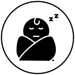 Sleeping Baby vector icon. Can be used for Baby Shower iconset.