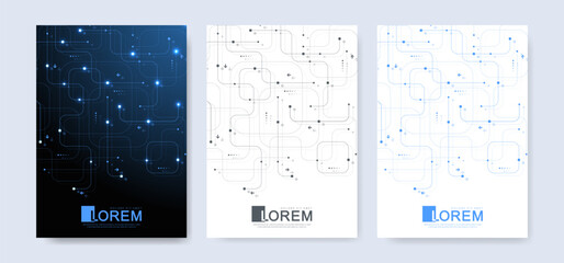 Abstract digital technology cover template design for a report and brochure, flyer, leaflets, poster, header, banner, website, presentation. Vector illustration