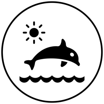 recommend clip art: Dolphin vector icon. Can be used for Beach Resort iconset.