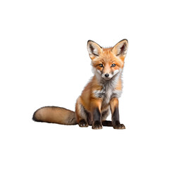 red fox ,isolated on white background , transparent png image