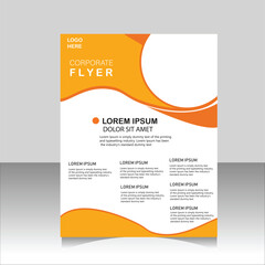 Orange business brochure template layout design, brochure design, clean and simple orange shapes template layout.