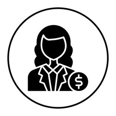 Female Finance Officer vector icon. Can be used for Trading iconset.