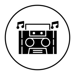 Cassettte vector icon. Can be used for Retro iconset.