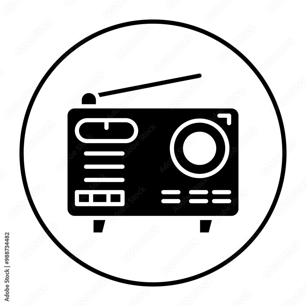 Sticker Radio vector icon. Can be used for Retro iconset.