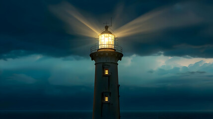 Lighthouse Guiding Through Stormy Seas