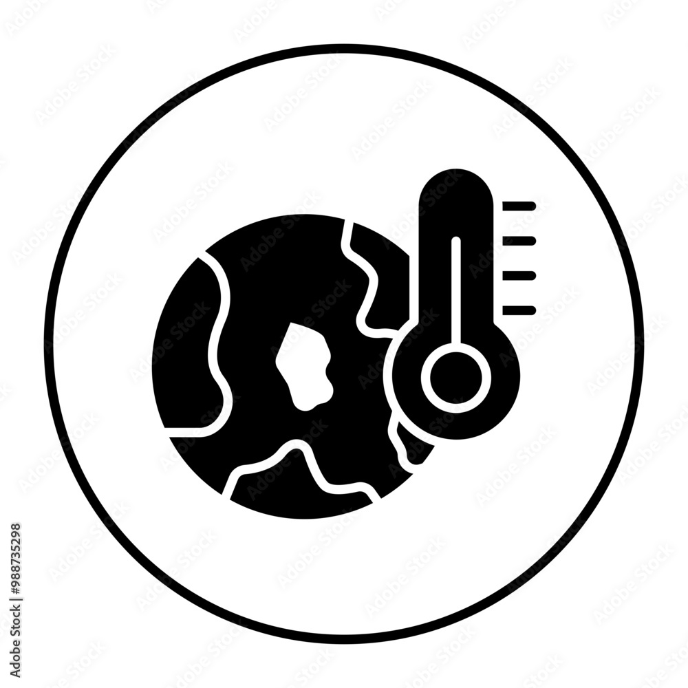 Sticker Global Warming vector icon. Can be used for Global Warming iconset.