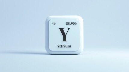 A simple icon of the chemical element Yttrium on a white background from the periodic table elements.