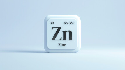 A simple icon of the chemical element Zinc on a white background from the periodic table elements.