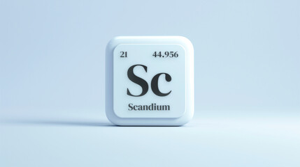 A simple icon of the chemical element Scandium on a white background from the periodic table elements.