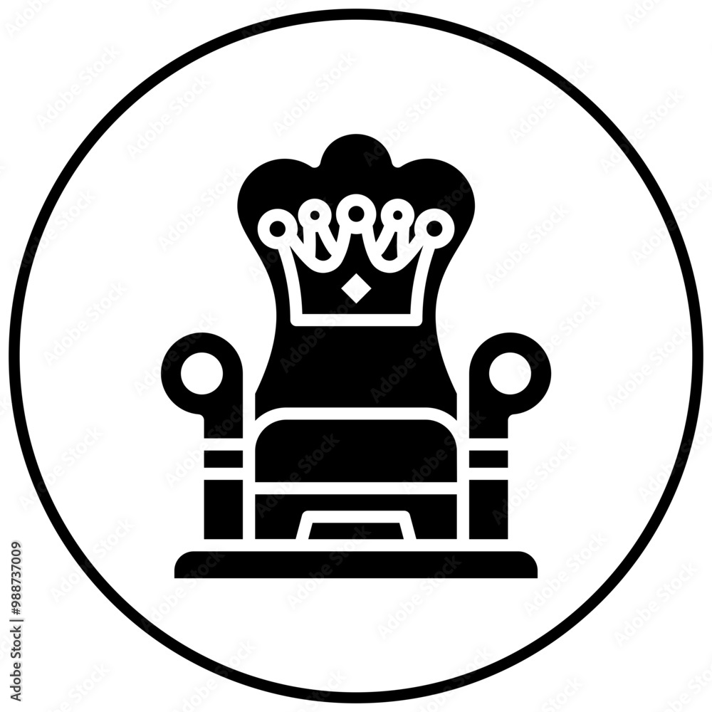 Wall mural Throne vector icon. Can be used for Medieval iconset.