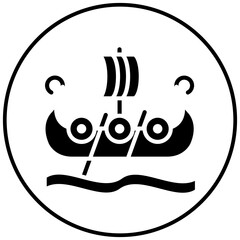Viking Ship vector icon. Can be used for Medieval iconset.