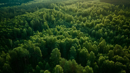 Obraz premium Aerial View of a Lush Green Forest - Nature Photography