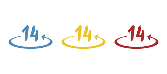 icon 14 on a white background, vector illustration