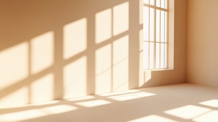 Fototapeta premium Interior space with natural light streaming through windows.