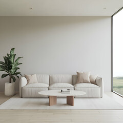Minimalist interior design of modern living room.