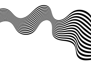 Wave design black and white. Seamless striped pattern. Vector illustration. Zebra lines. Eps 10