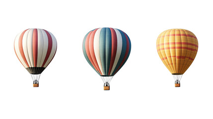 Fototapeta premium Colorful hot air balloons flying high in the sky, symbolizing adventure and freedom in travel and exploration