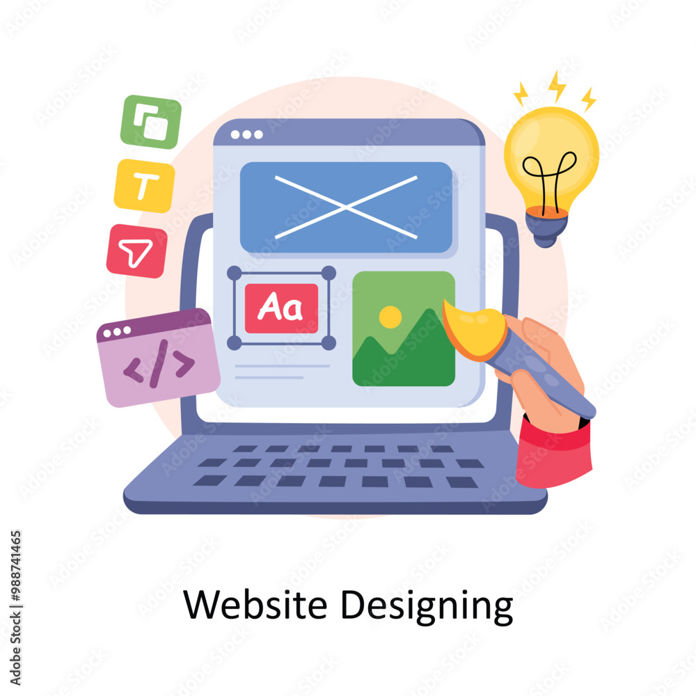 Poster website designing concepts style illustration. eps 10 file