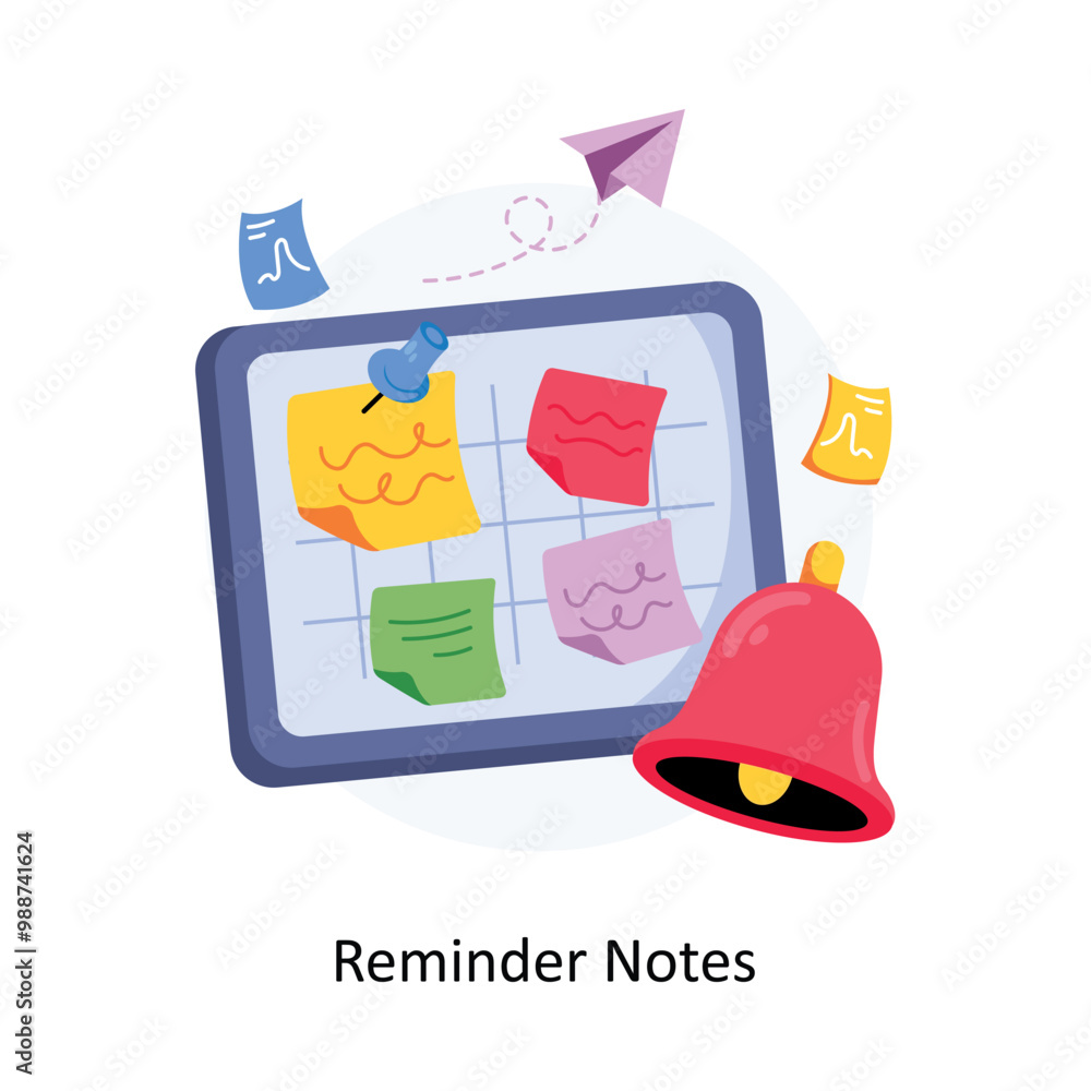 Poster reminder notes concepts style illustration. eps 10 file
