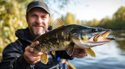 Fisherman Holding a Freshly Caught Fish