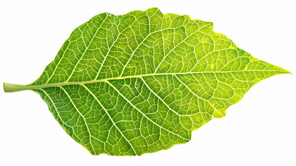 Close-Up of a Green Leaf with Detailed Veins
