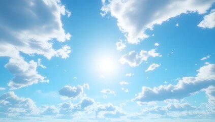 Sunny Blue Sky with White Clouds