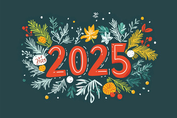 Happy New Year 2025 vector illustration