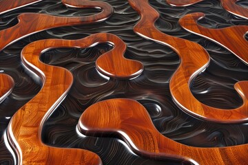 Obraz premium Intricate wooden design with a mesmerizing pattern.