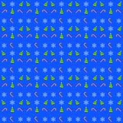 Merry Christmas decorative wallpaper. Christmas background with holiday decorations and snowflakes