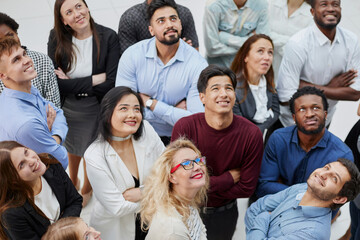 Obraz premium Top view group of successful business people