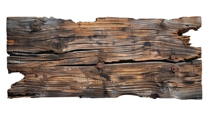 Naklejka premium Distressed Banner. Old Retro Wood Plank Sign with Isolated Background