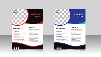 Corporate business flyer template design or Brochure design with blue, flyer in A4 with colorful business proposal, cover page, advertise, promotion and abstract flyer template design