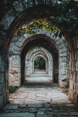 Fototapeta premium The minimalistic mobile wallpaper of a Stone archway