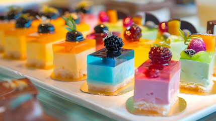 Colorful Fruit Cakes: A Delightful Dessert Display