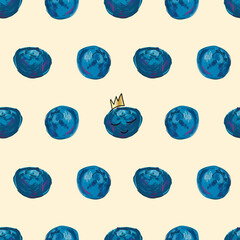 Blueberries seamless pattern