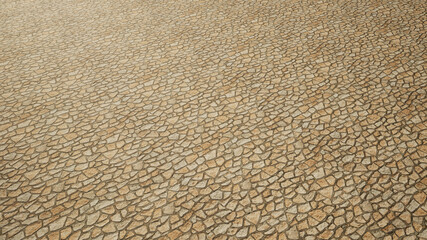 Concept or conceptual solid beige background of stone texture floor as a vintage pattern layout. A 3d illustration metaphor for construction, architecture, urban and interior design