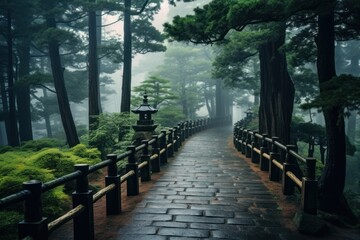 Japanese forest outdoors nature street.