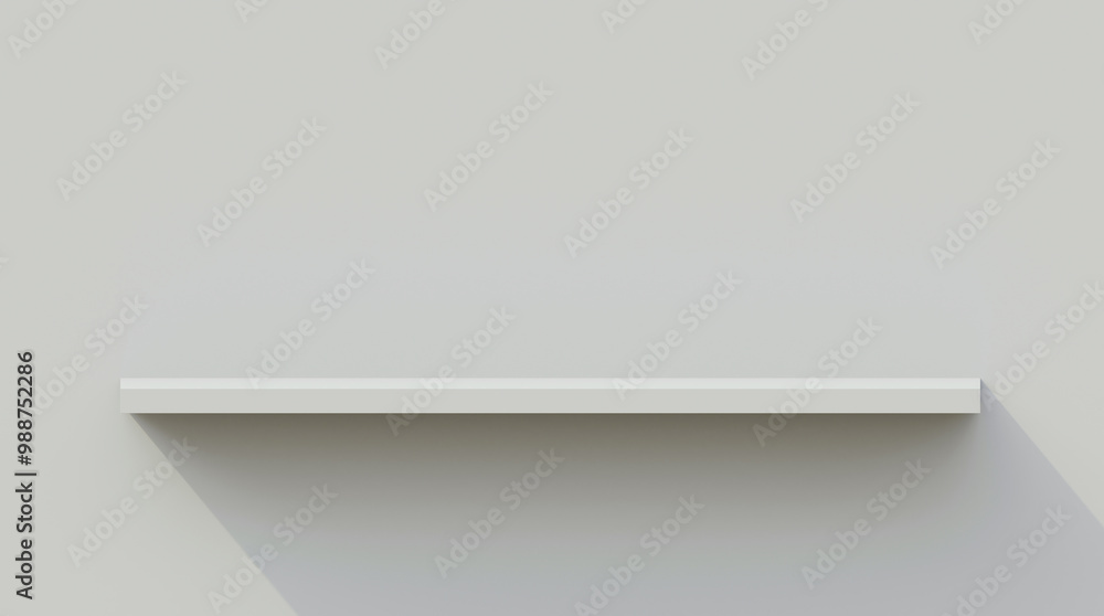 Poster empty shelf on a white wall. display stand shelf on white wall. trophy stand. product display shelf 