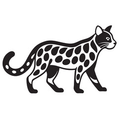 Ocelot walking silhouette vector illustration