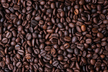 Roasted coffee beans for background