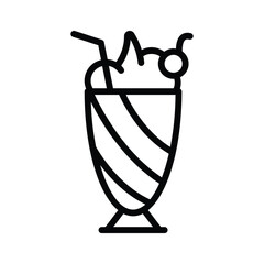 Creamy milkshake icon, ideal dessert in summer