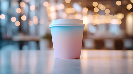 Paper cup drink in soft lights