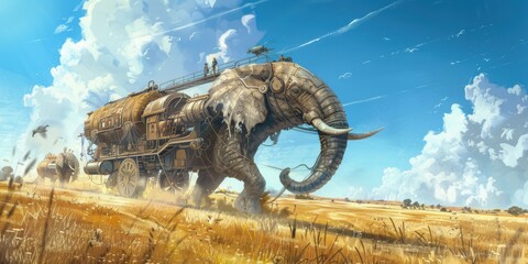 Fototapeta premium Majestic Animals as Transportation Partners. Adventure and Exploration concept