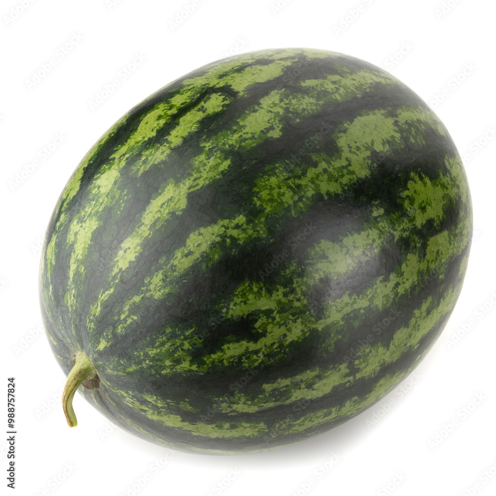 Wall mural a whole watermelon isolated on a white background