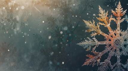 Obraz premium Elegant Snowflake with Soft Winter Background