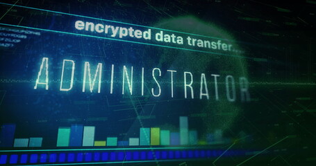 Image of digital data processing over globe and networks of connections